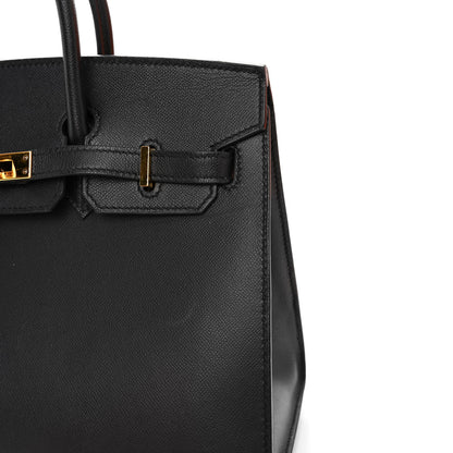 Hermes Madame Calfskin Birkin Sellier 25 Black 11 of 15