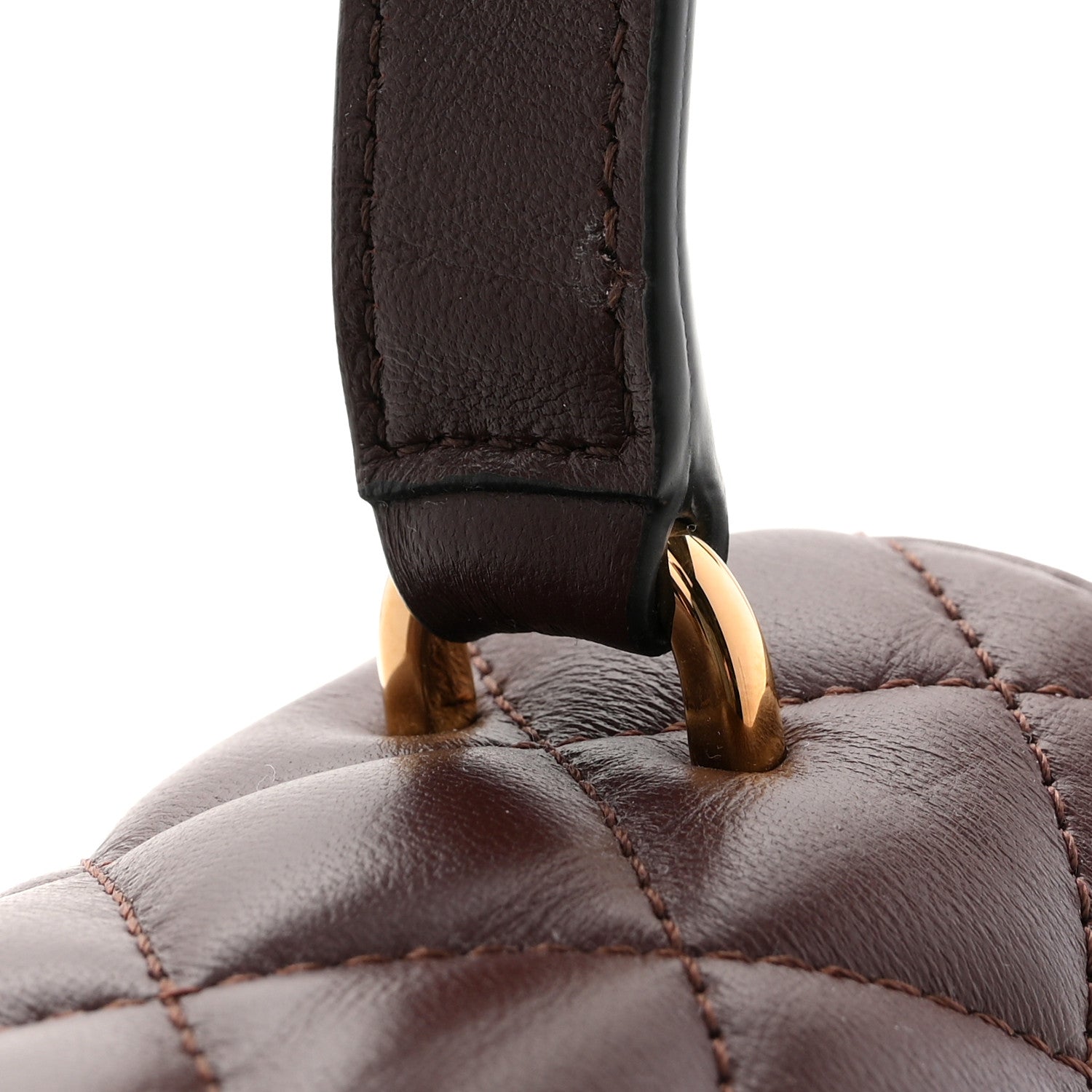Versace Nappa Quilted Medusa Top Handle Crossbody Flap Dark Brown 10 of 10