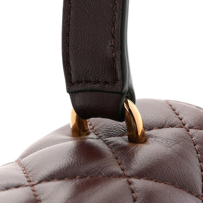 Versace Nappa Quilted Medusa Top Handle Crossbody Flap Dark Brown 10 of 10