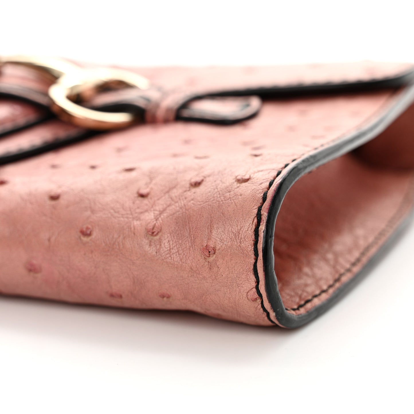 Ostrich Small Emily Chain Shoulder Bag Soft Pink