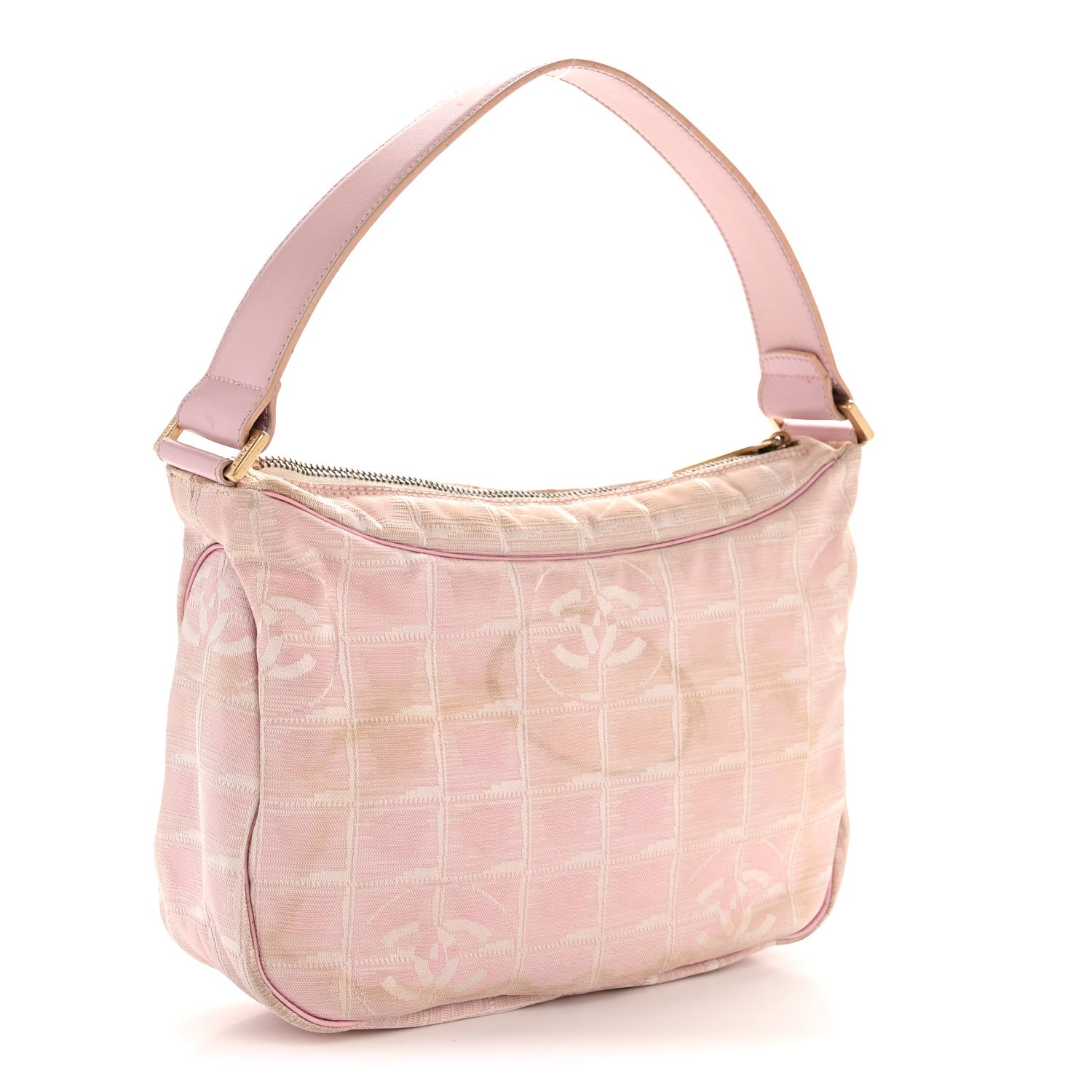 chanel travel line tote bag Pre-Loved Chanel Pink Nylon Travel Ligne Shoulder Bag