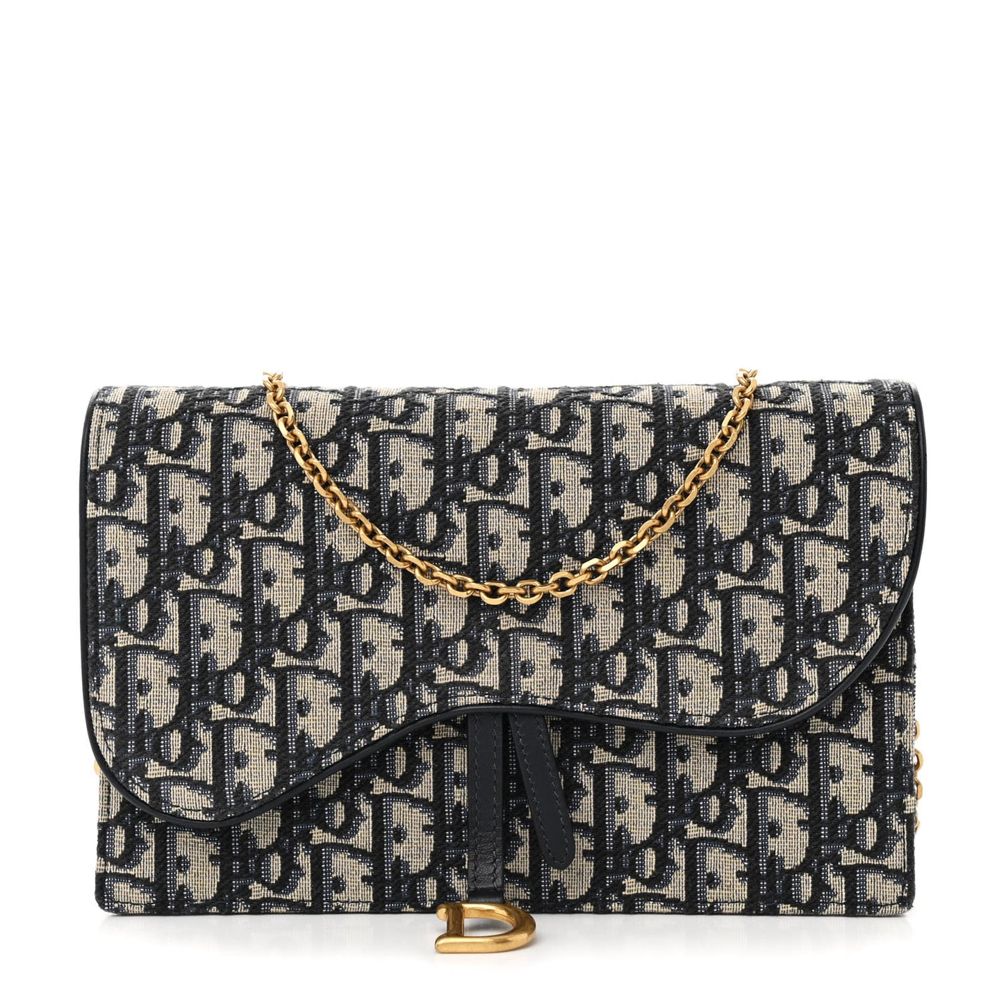 Oblique Saddle Chain Pouch Blue