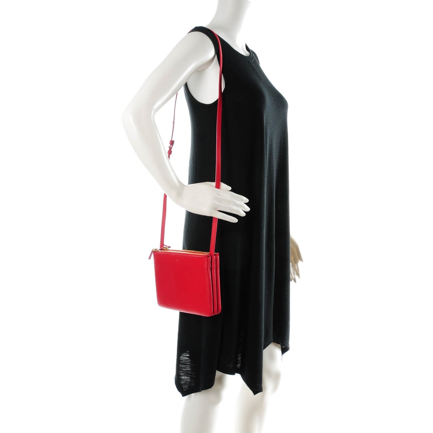 Lambskin Small Trio Crossbody Bag Red