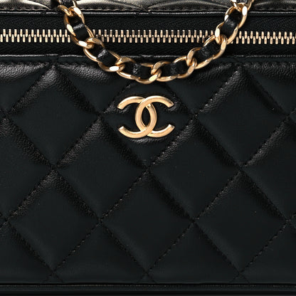 Chanel Lambskin Quilted Small Top Handle Vanity Case With Chain Black 8 of 11