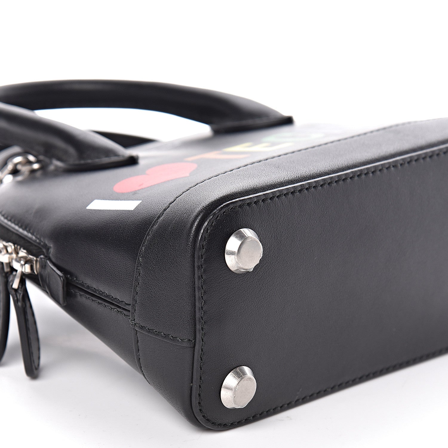 Balenciaga Calfskin I Love Techno XXS Ville Top Handle Bag Black Multicolor 7 of 9