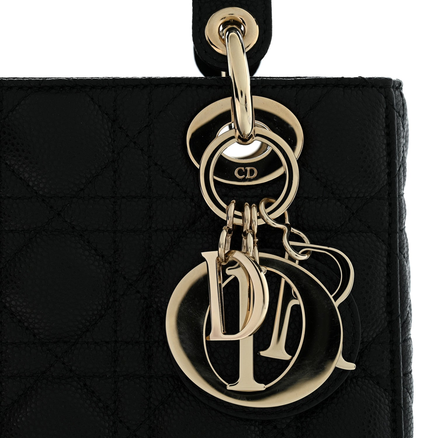 Christian Dior Grained Calfskin Cannage Small Lady Dior Black 11 of 11