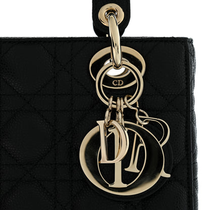 Christian Dior Grained Calfskin Cannage Small Lady Dior Black 11 of 11