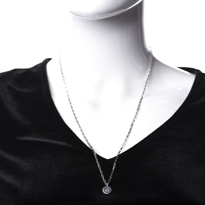 Gucci Sterling Silver Trademark Logo Circle Pendant Necklace 2 of 6