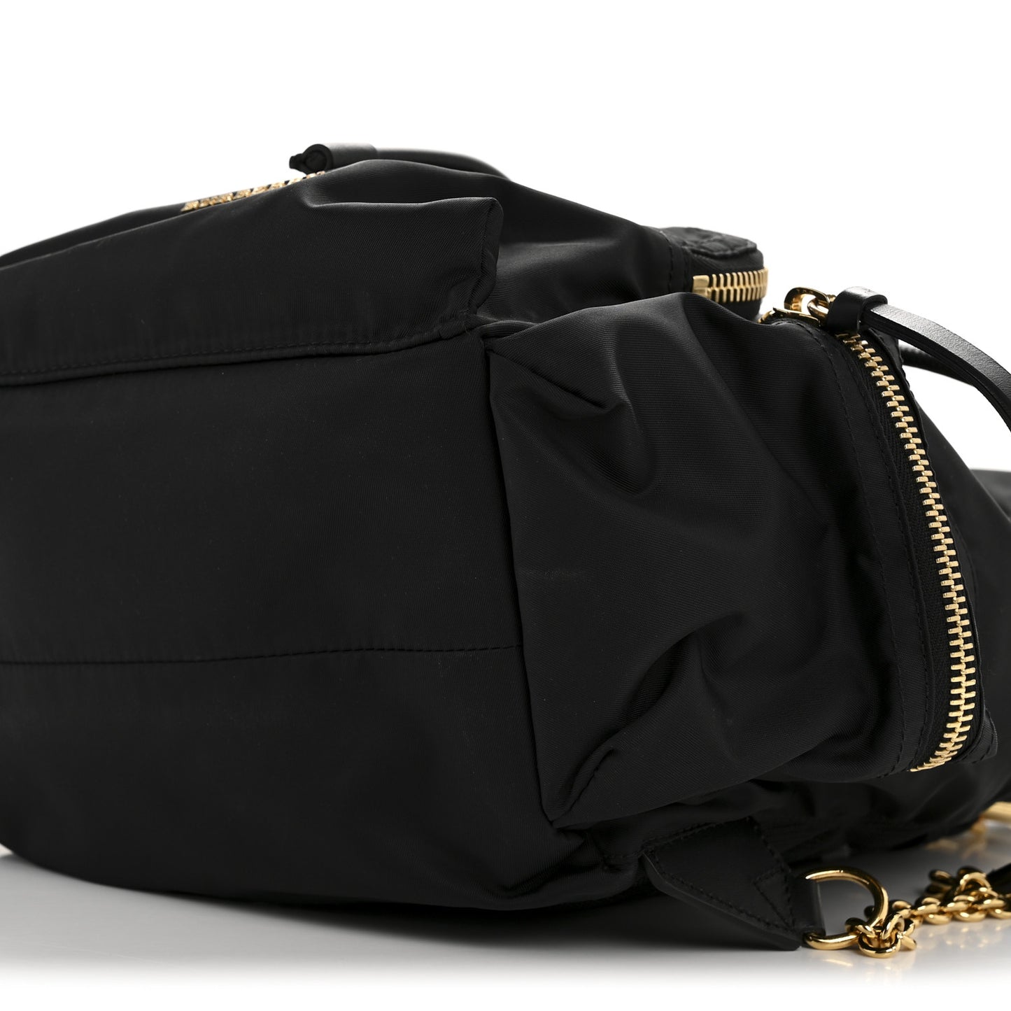 Nylon Medium Rucksack Runway Backpack Black Gold