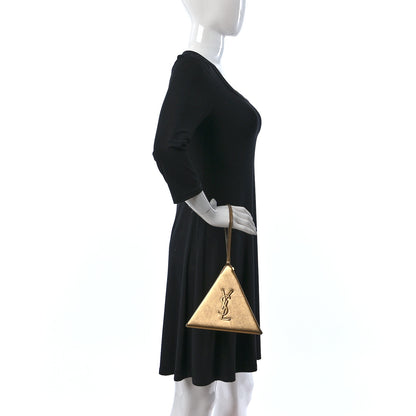 Saint Laurent Metallic Lambskin Pyramid Clutch Brome 2 of 12