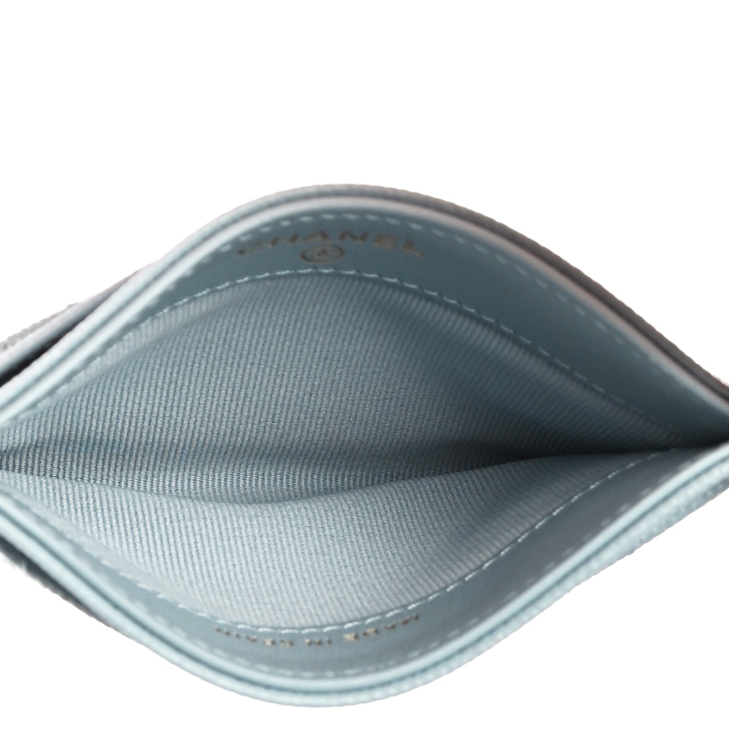 Chanel Caviar Quilted Card Holder Light Blue 5 of 13
