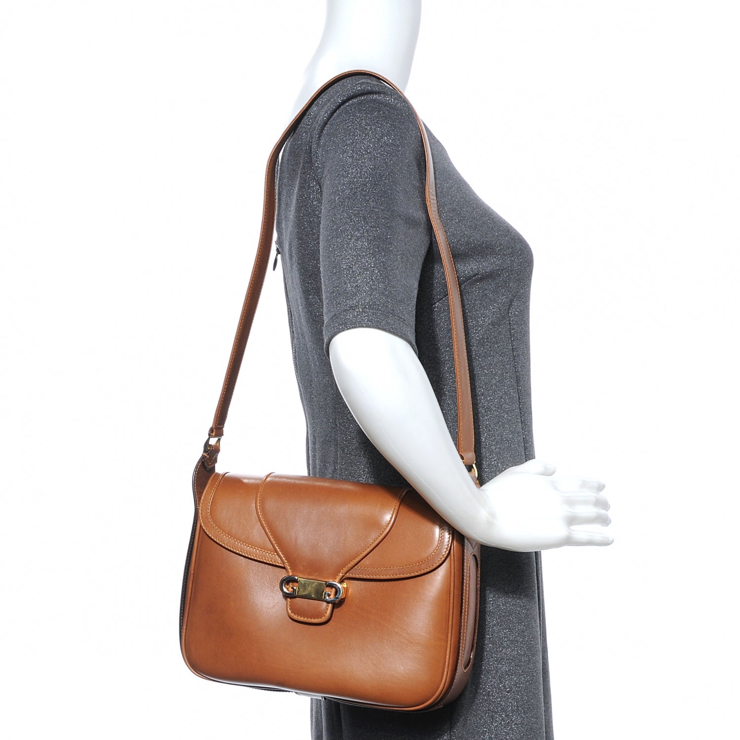 Gucci Leather Shoulder Bag Brown 2 of 7