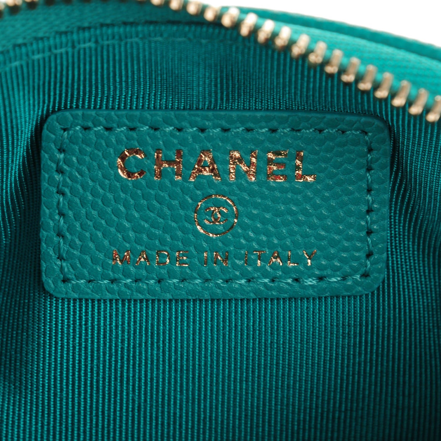 Chanel Caviar Quilted Coin Purse Case Turquoise 6 of 7