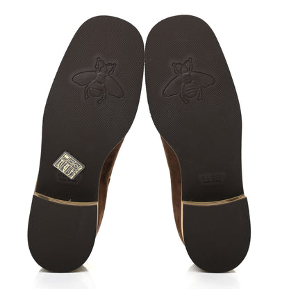 Gucci Velvet GG Monogram Thompson Derby Loafers 35.5 Vintage Cocoa Brown 5 of 7
