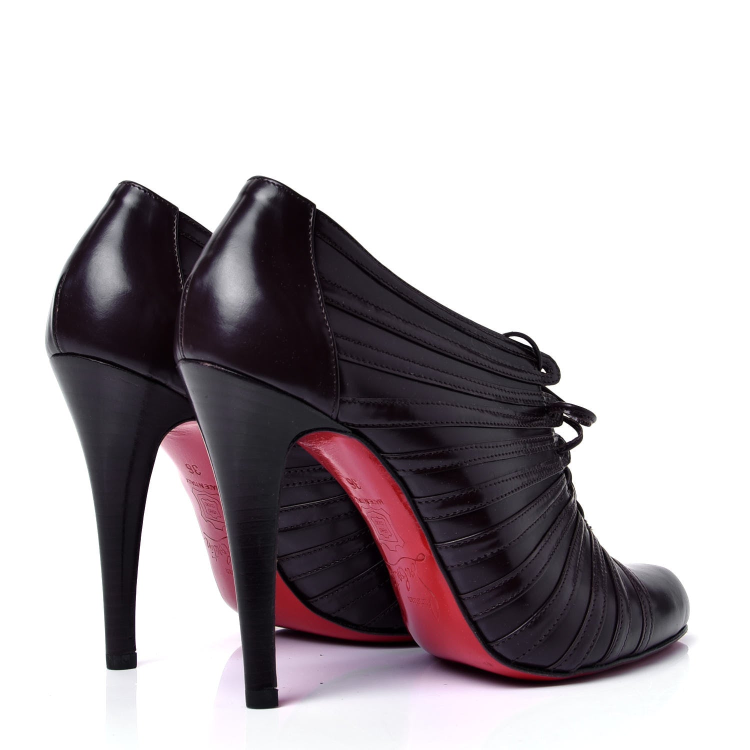 Christian Louboutin Calfskin Inverness Apollo 100 Booties 36 Brown 3 of 10