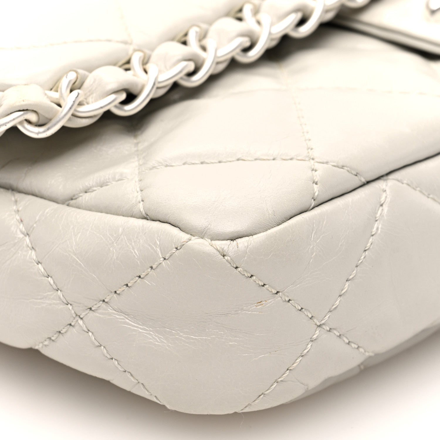 Chanel Aged Calfskin Quilted Small Chain Me Flap White 6 of 7