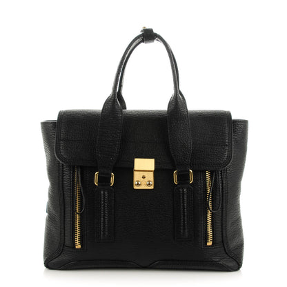 3.1 Phillip Lim 3.1 Textured Calfskin Medium Pashli Satchel Black 1 of 7
