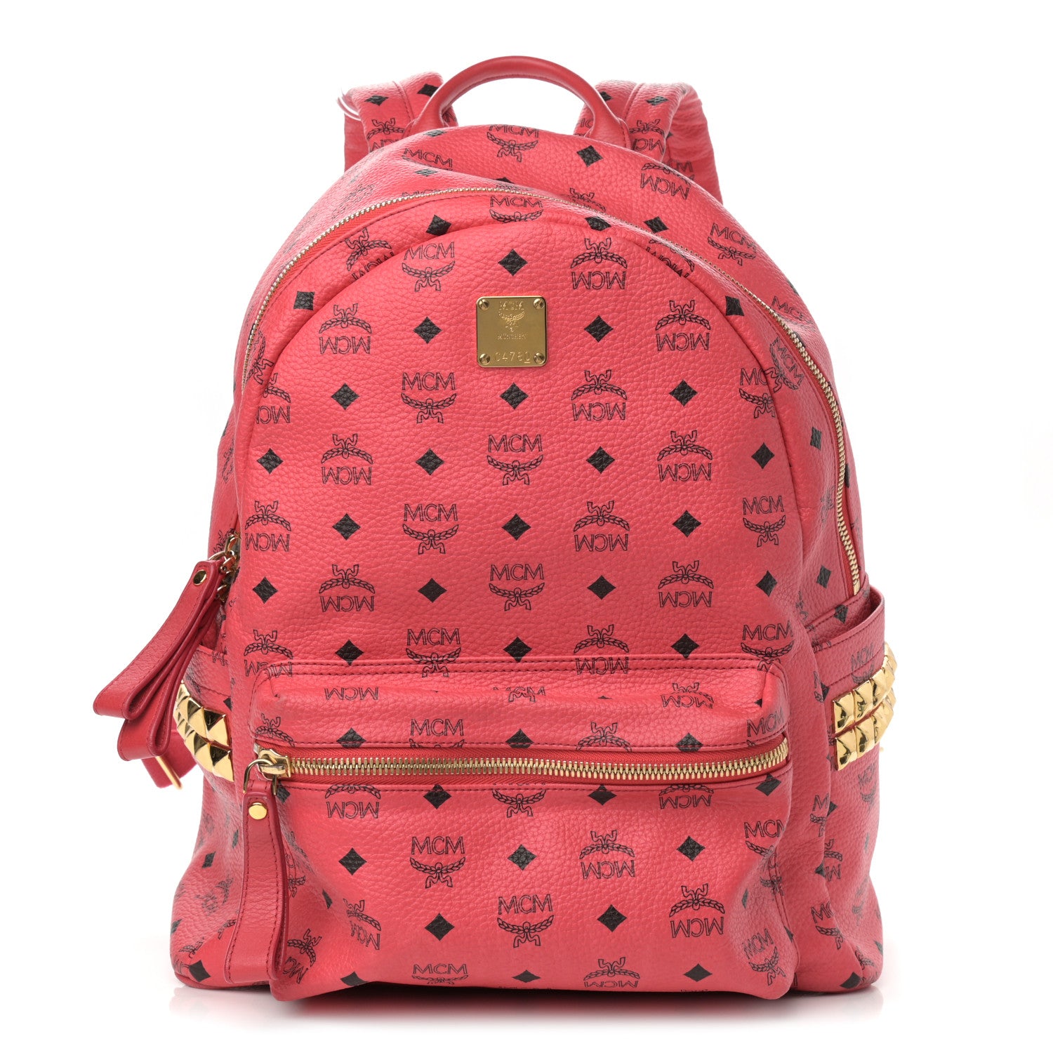 MCM Visetos Medium Side Studs Stark Backpack Corail 1 of 22