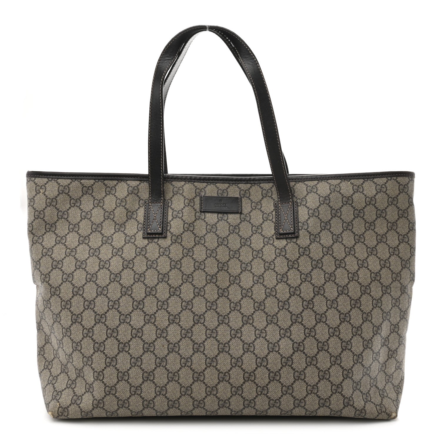 Gucci GG Supreme Monogram Large Zippered Shopping Tote Dark Brown 1 of 13