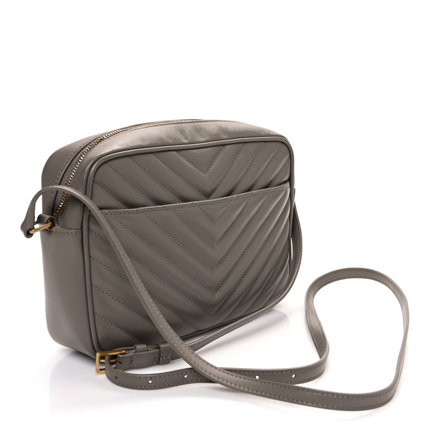 Saint Laurent Calfskin Matelasse Monogram Lou Camera Bag Greyish Brown 3 of 12