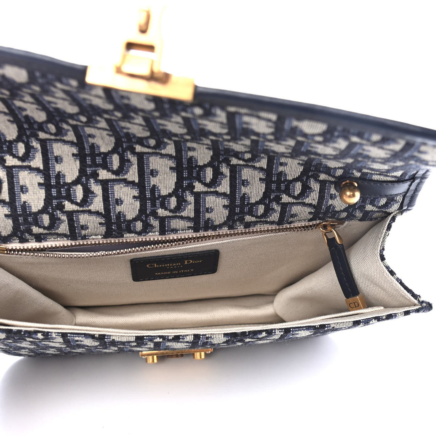 Oblique DiorAddict Flap Bag Navy Blue