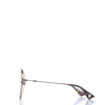 Gucci Round Frame Glitter Sunglasses GG0061S Yellow 2 of 6