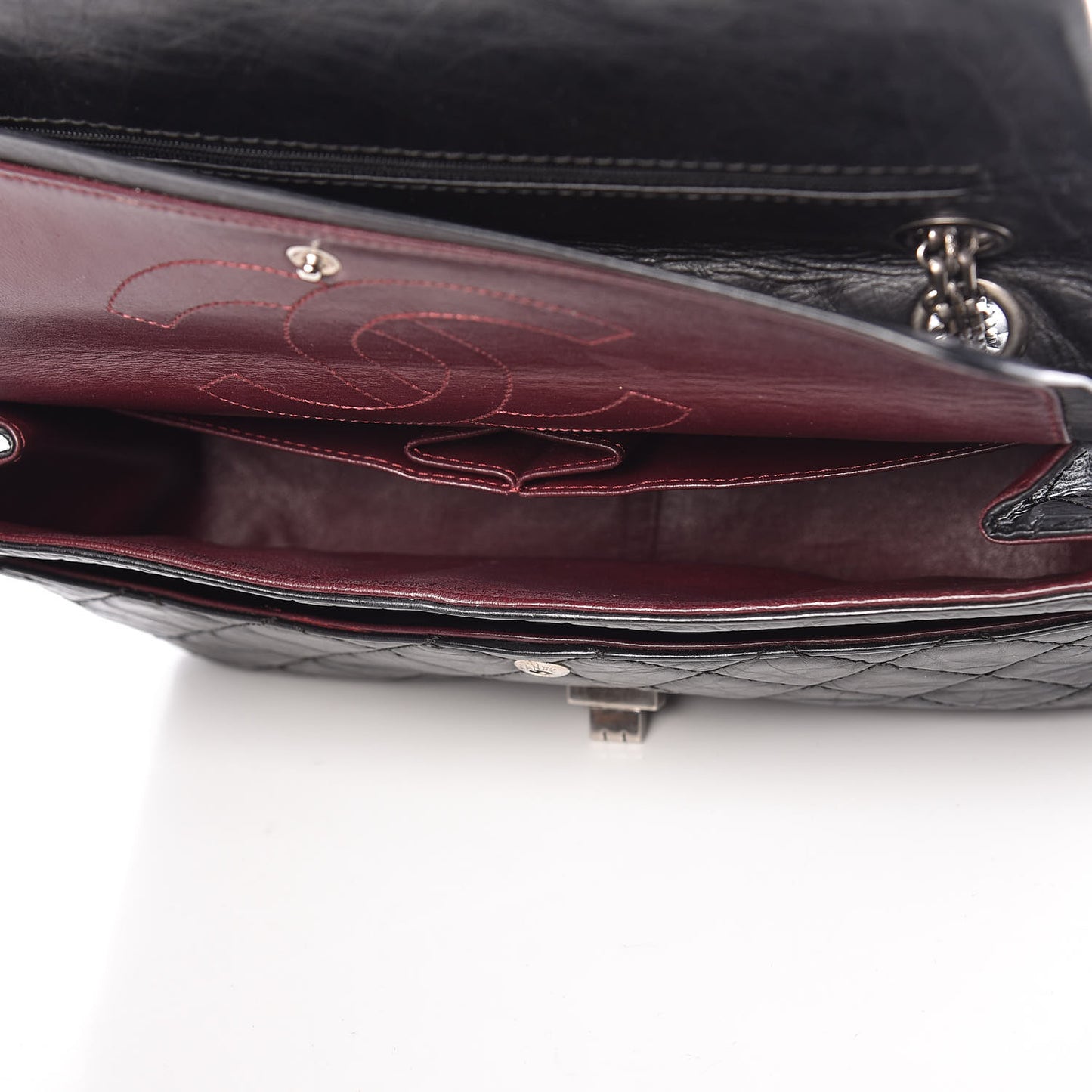 Aged Calfskin Quilted 2.55 Reissue 226 Flap Black