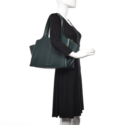 Celine Smooth Calfskin Medium Tri-Fold Bag Bottle Green 2 of 10