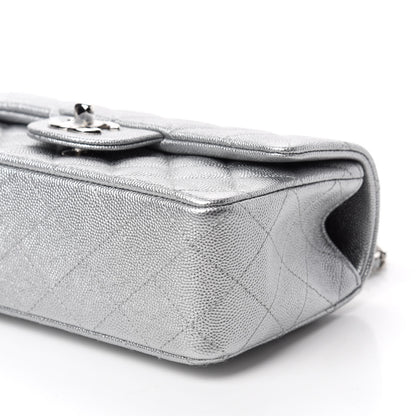 Chanel Metallic Caviar Quilted Mini Top Handle Rectangular Flap Silver 7 of 10