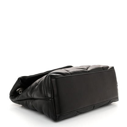 Saint Laurent Lambskin Quilted Small Loulou Puffer Monogram Chain Satchel Black 4 of 10