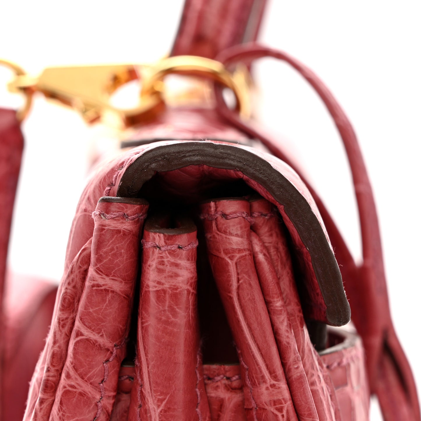 Matte Alligator Kelly Retourne 35 Rose De Bois