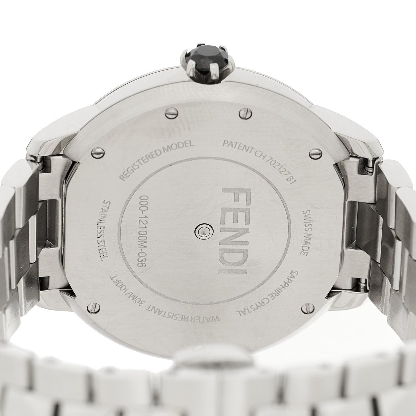 Stainless Steel Mother of Pearl Topaz Spinel 38mm Ishine Rotating Gem Two Tone Quartz Watch Black