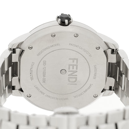 Fendi Stainless Steel Mother of Pearl Topaz Spinel 38mm Ishine Rotating Gem Two Tone Quartz Watch Black 4 of 4