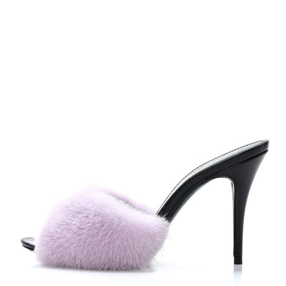 Saint Laurent Mink Calfskin Roy Mule Sandals 36.5 Rose Love 1 of 8