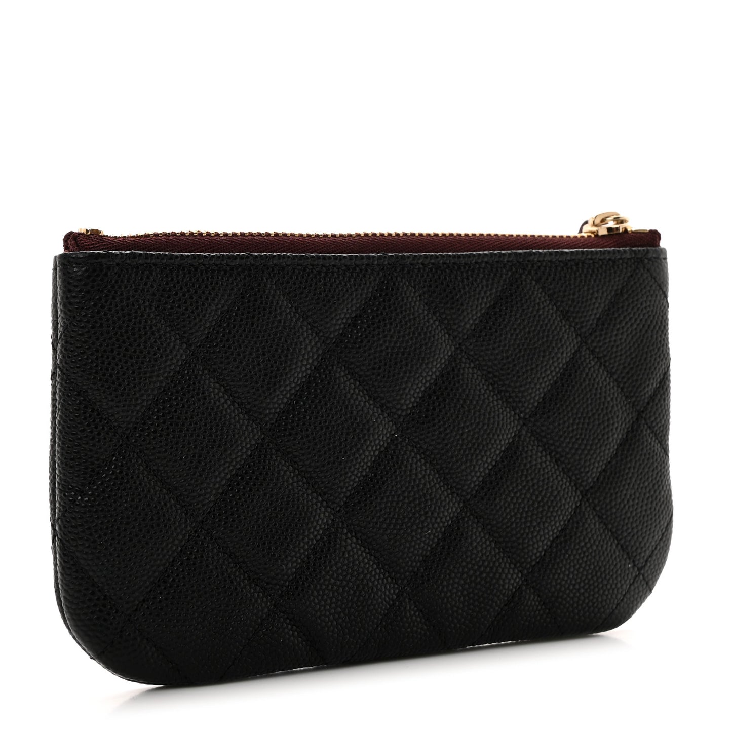 Caviar Quilted Small Cosmetic Case Black