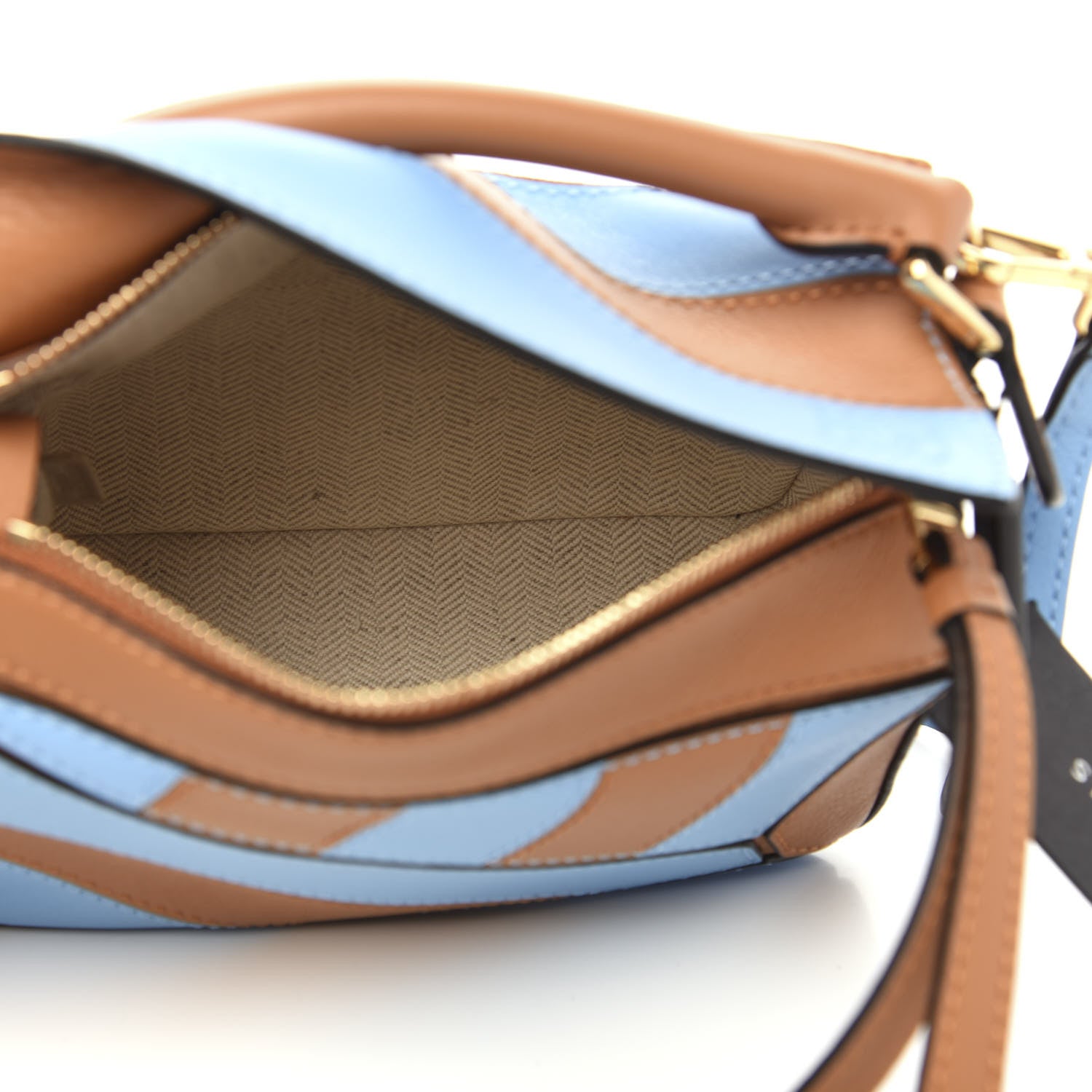 Loewe Calfskin Rugby Mini Puzzle Bag Blue Tan 5 of 9