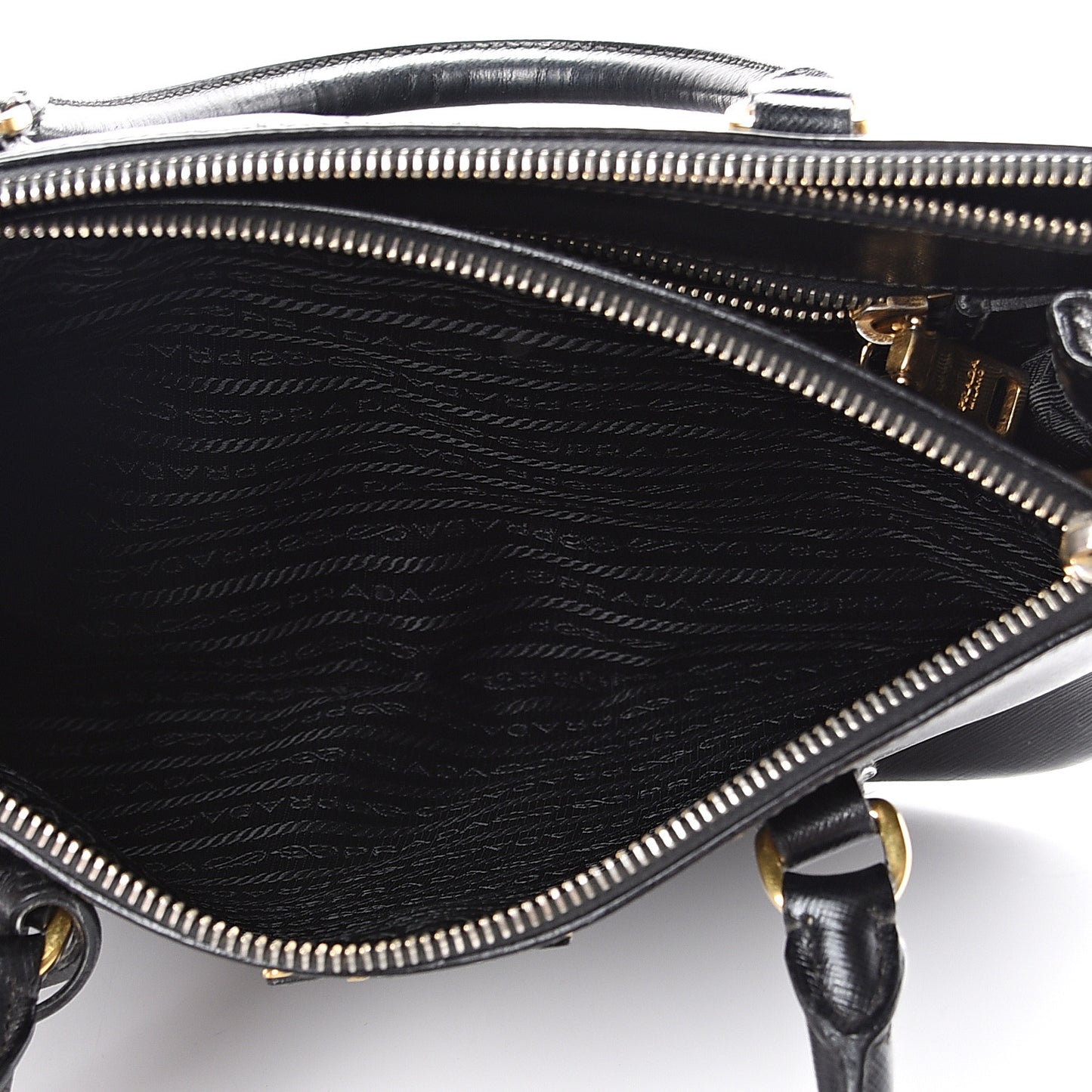 Saffiano Small Galleria Double Zip Tote Black