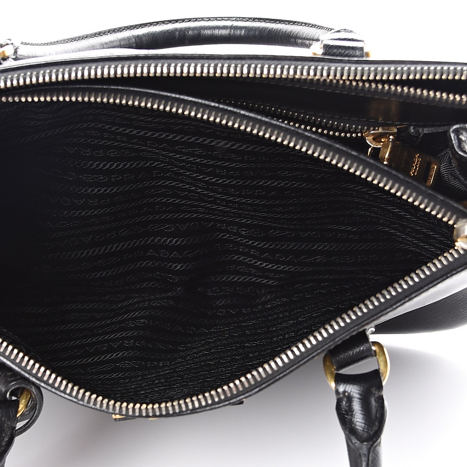 Prada Saffiano Small Galleria Double Zip Tote Black 6 of 29