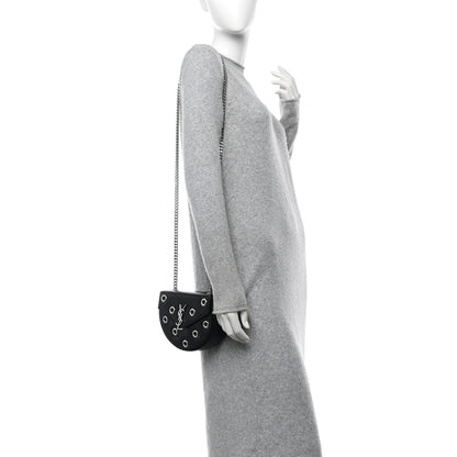 Saint Laurent Box Calfskin Grommet Crossbody Bag Black 3 of 11
