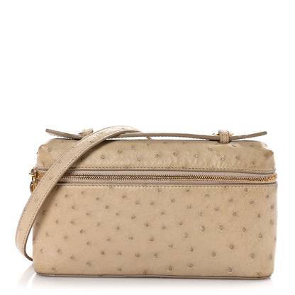Loro Piana Ostrich L19 Extra Pocket Pouch Beige 1 of 9