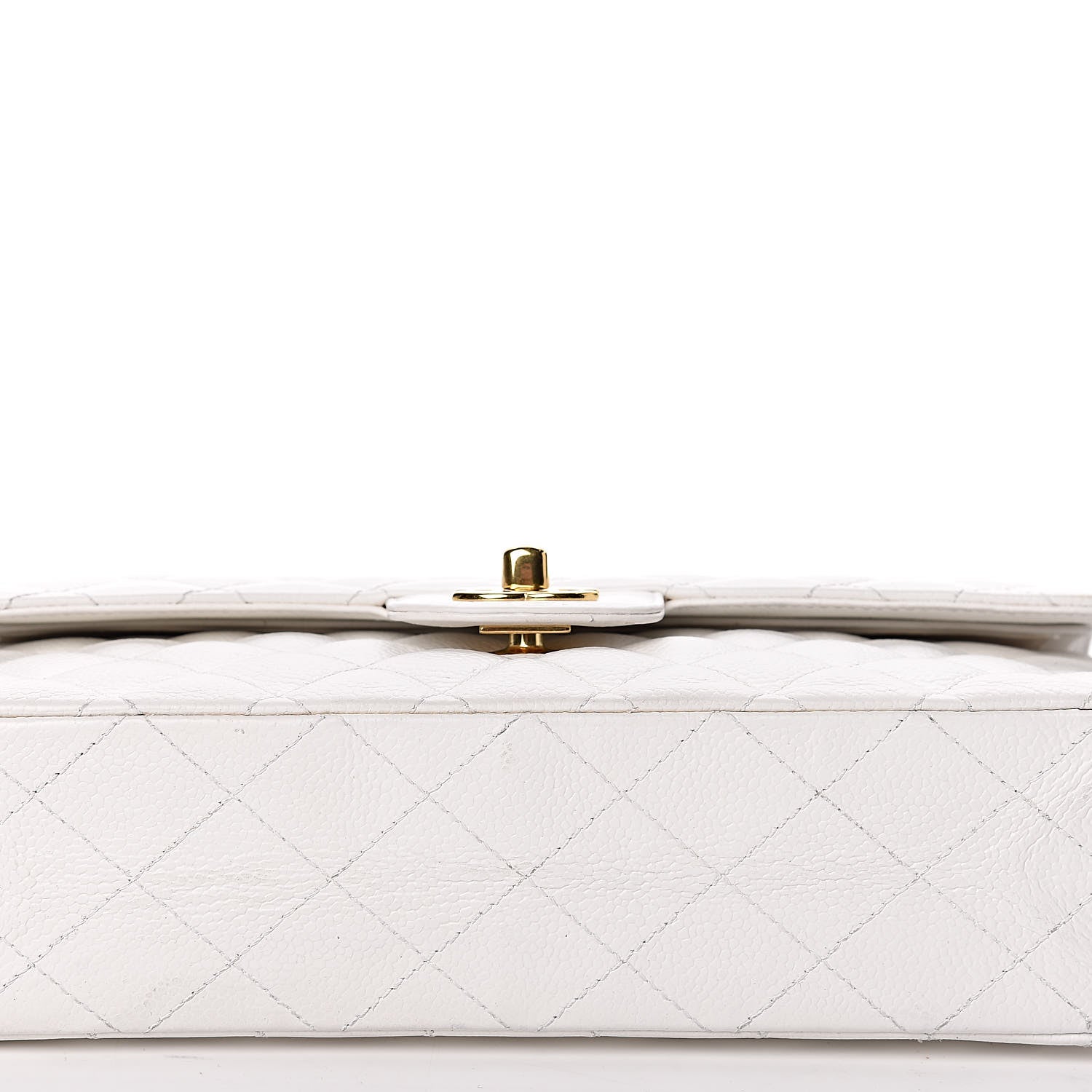 Chanel Caviar Quilted Medium Double Flap White 12 of 12