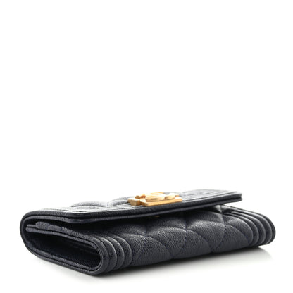 Chanel Caviar Quilted Boy Flap Card Holder Navy 4 of 9