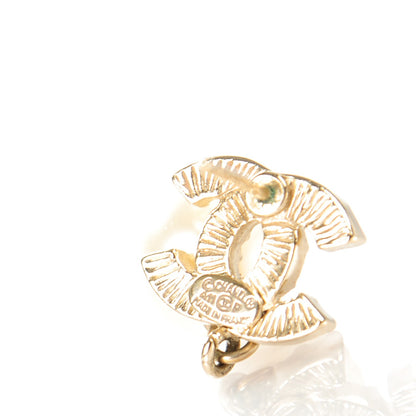Chanel Crystal CC Pearl Drop Earrings Gold 4 of 5