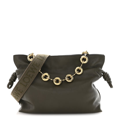 Loewe Mellow Nappa Medium Donut Chain Flamenco Knot Clutch Dark Khaki 1 of 12