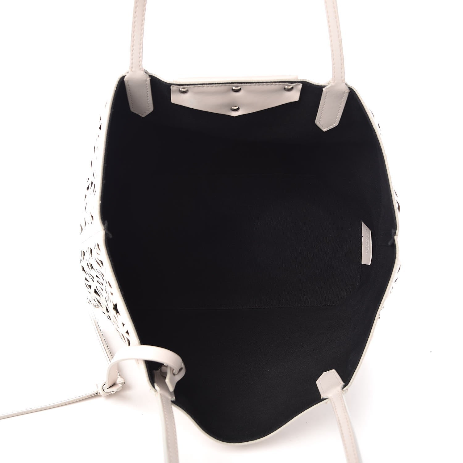 Givenchy Calfskin Lazer Cut Medium Antigona Tote White Black 6 of 10