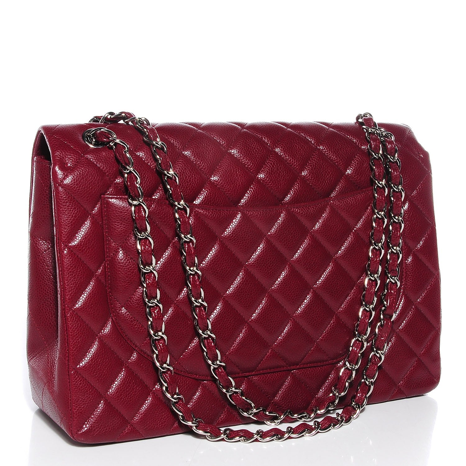 Chanel Caviar Maxi Single Flap Dark Red 3 of 8