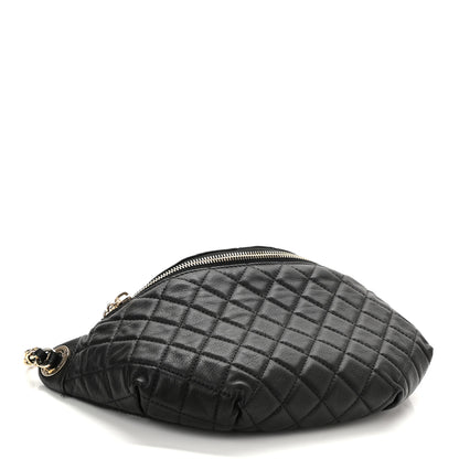 Chanel Calfskin Quilted Banane Waist Bag Fanny Pack Black 4 of 10