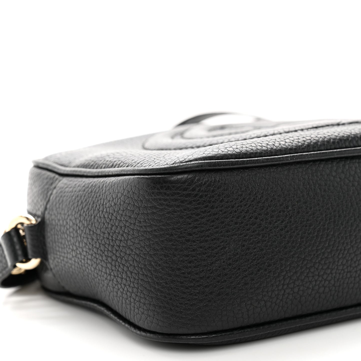 Pebbled Calfskin Small Soho Disco Bag Black