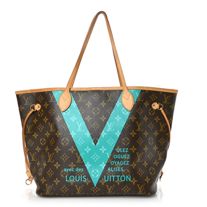 Louis Vuitton Monogram V Neverfull MM Turquoise 1 of 7