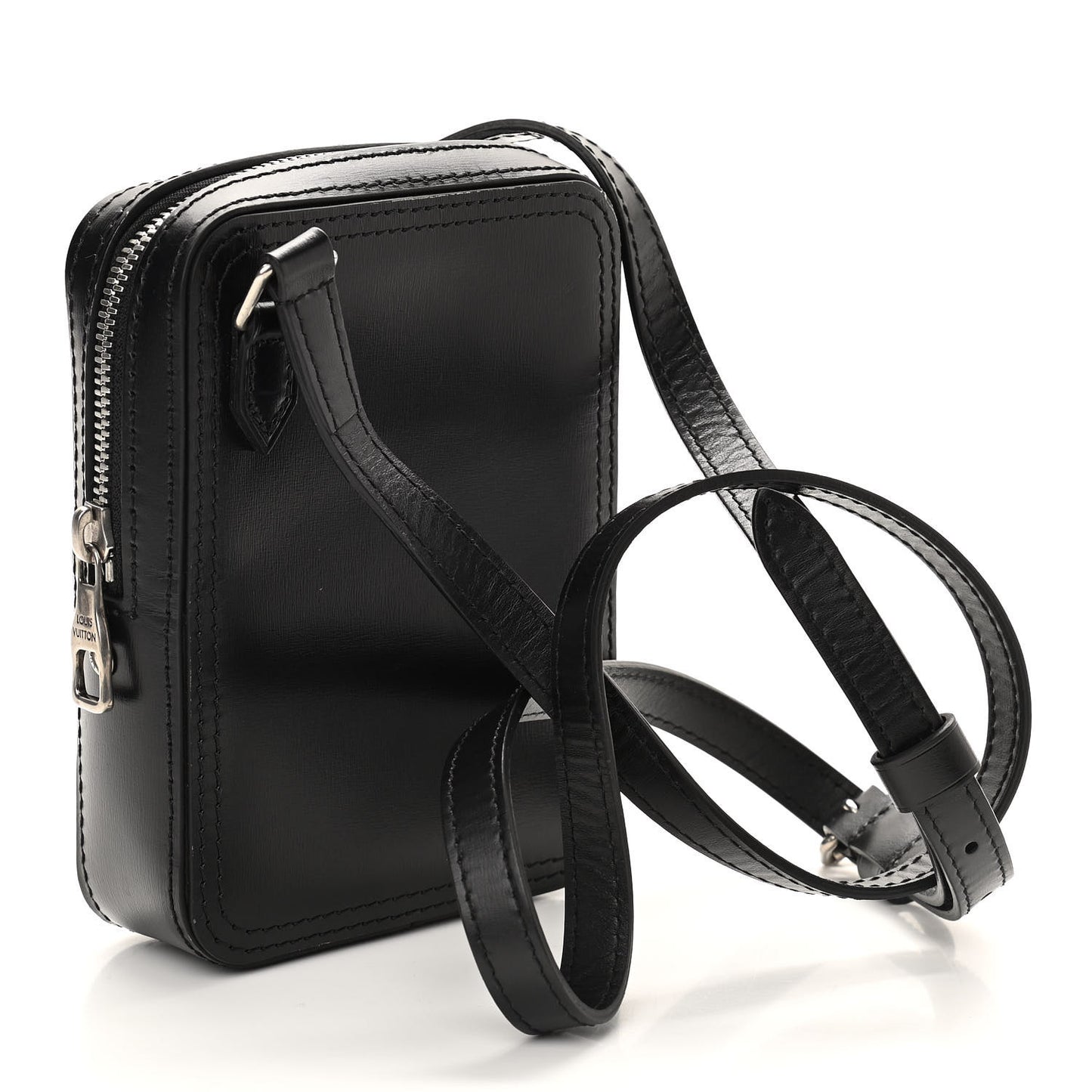 Calfskin Flower Charms Danube Messenger Black